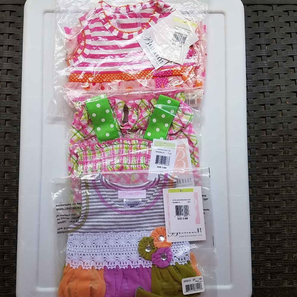Bonnie Baby Romper Dress Summer Outfits Clothes Lot size 3-6 Mo NWT - Picture 2 of 10